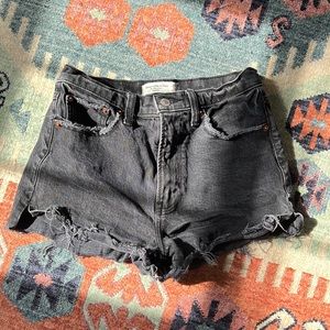 Abercrombie mom short high rise black shorts